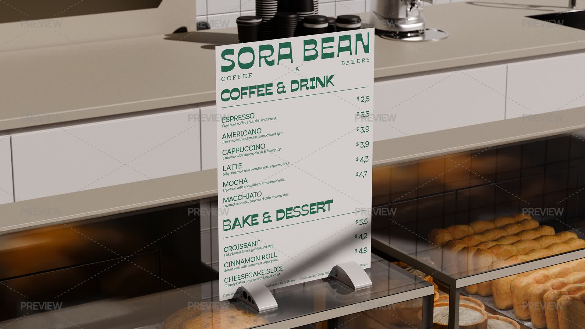 Bread Store Menu Bread Store Menu Mockup by stdgaris - Graphics | Motion Array