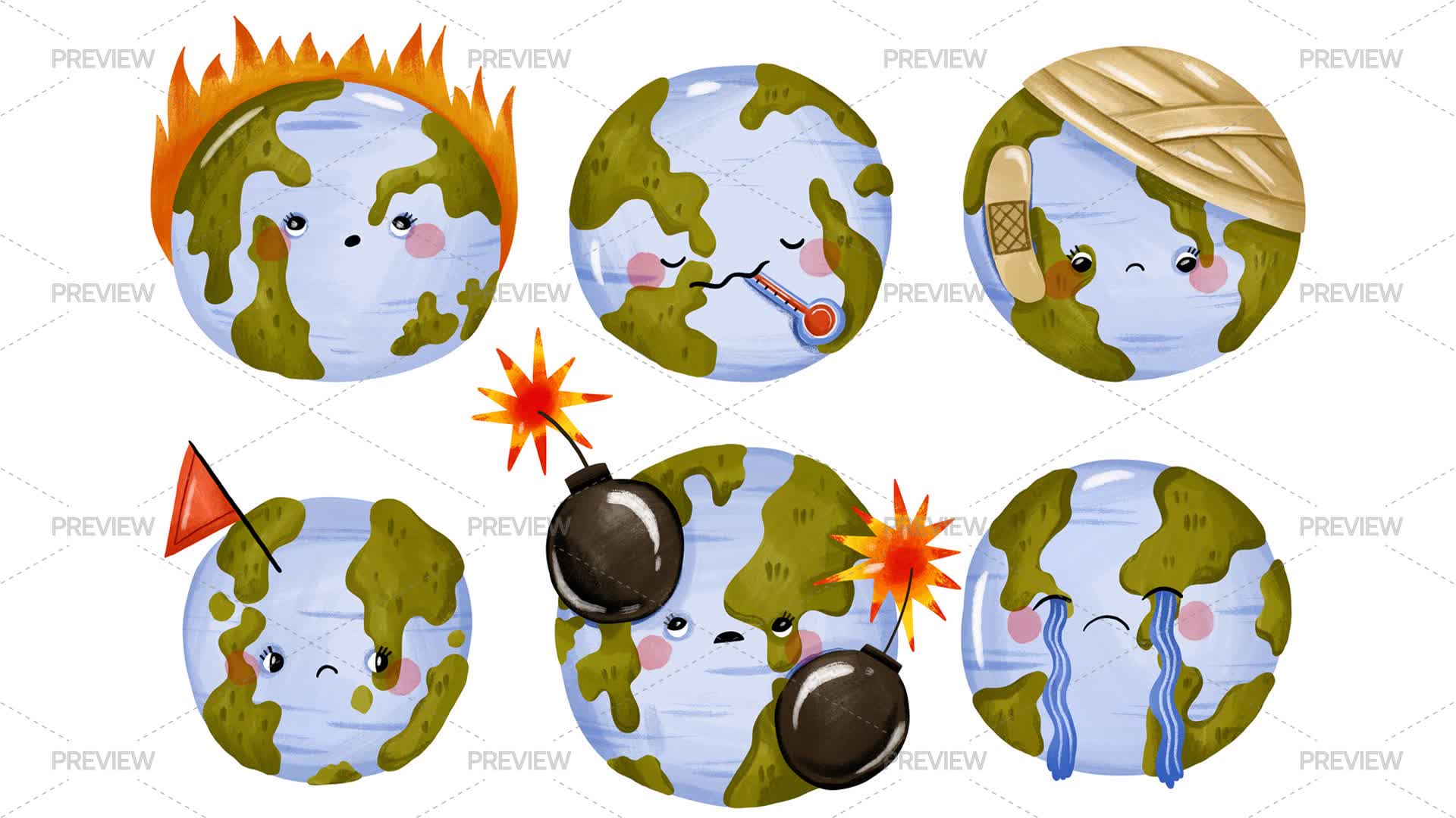 Earth Problem Animation Earth Disaster Elements by The Myro - Graphics | Motion Array