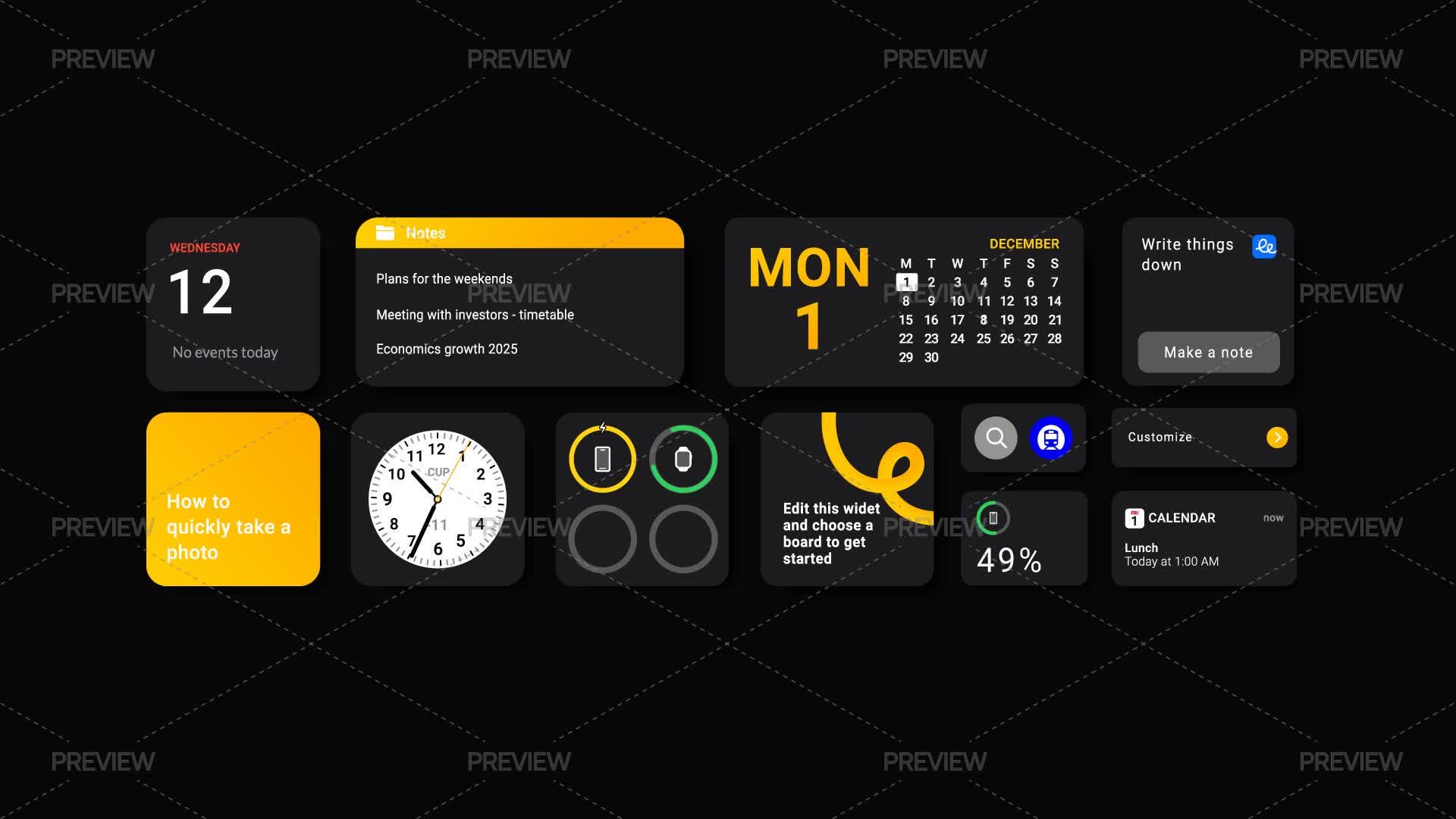 Motion Widgit Interface Widget Elements by katyaskrn - Graphics | Motion Array