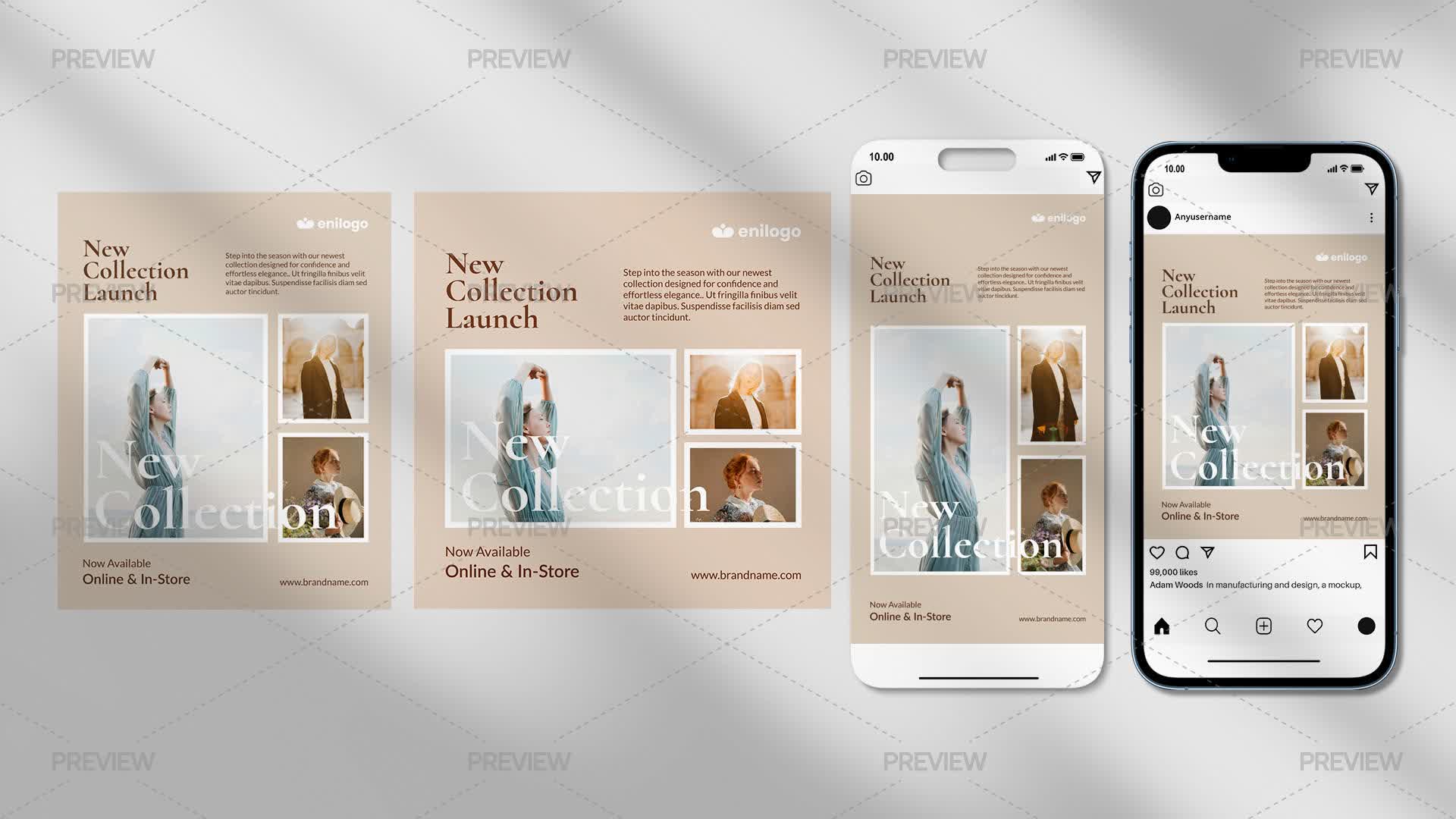 Travel Social Media Post Templates by Hekenostudio - Graphics | Motion ...