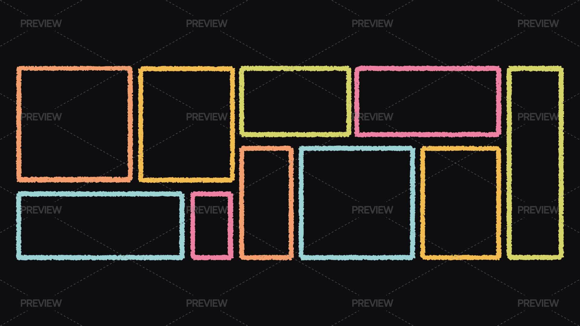 Crayon Array Colorful Crayon Frames by yuliashahraeva - Graphics | Motion Array