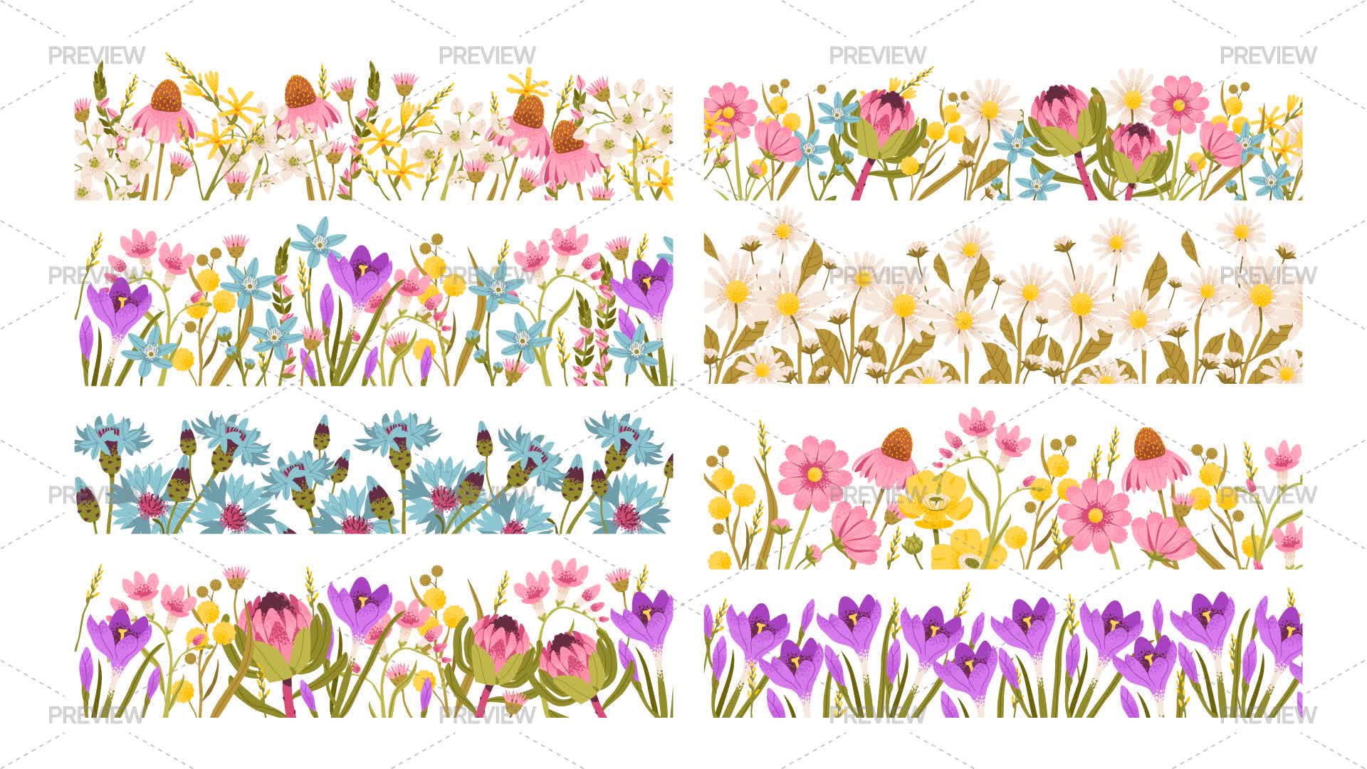 Spring Floral Borders by vik.stock - Graphics | Motion Array