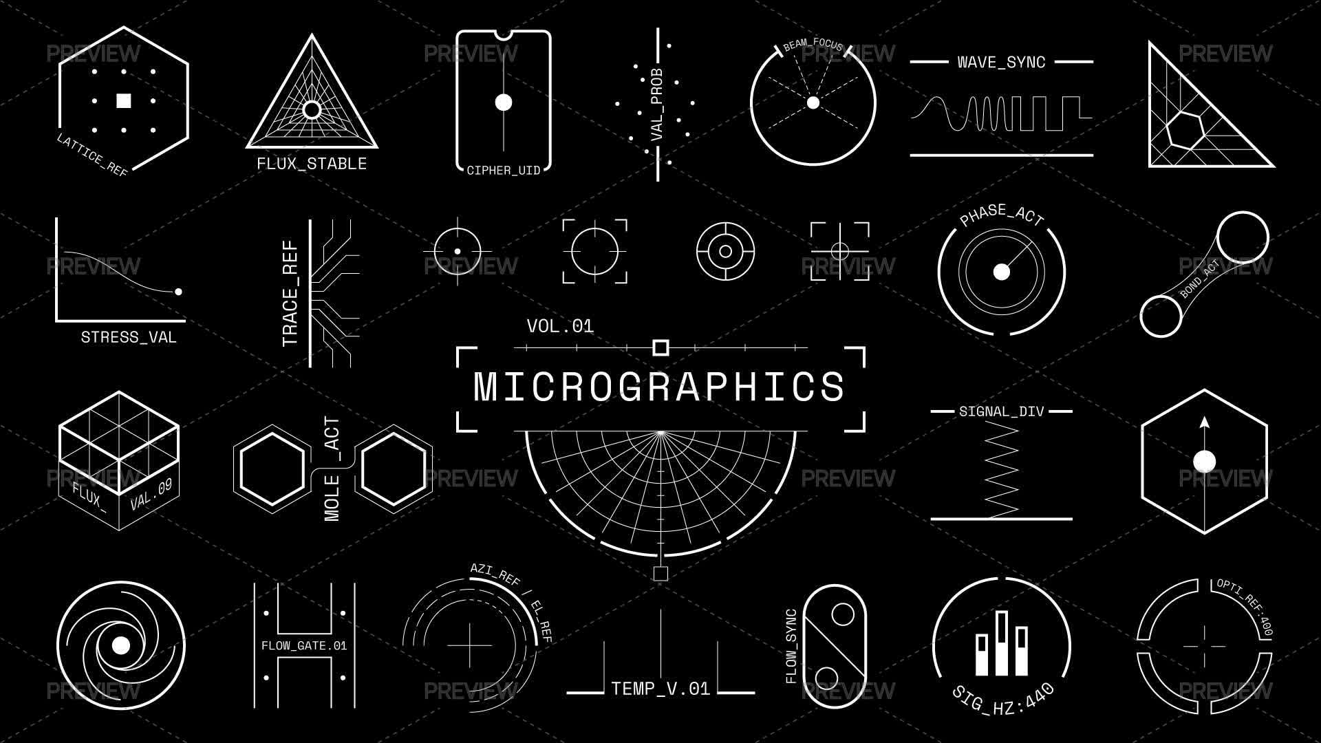 Micrographics Graphics Design Micrographic Interface Elements by Derter - Graphics | Motion Array