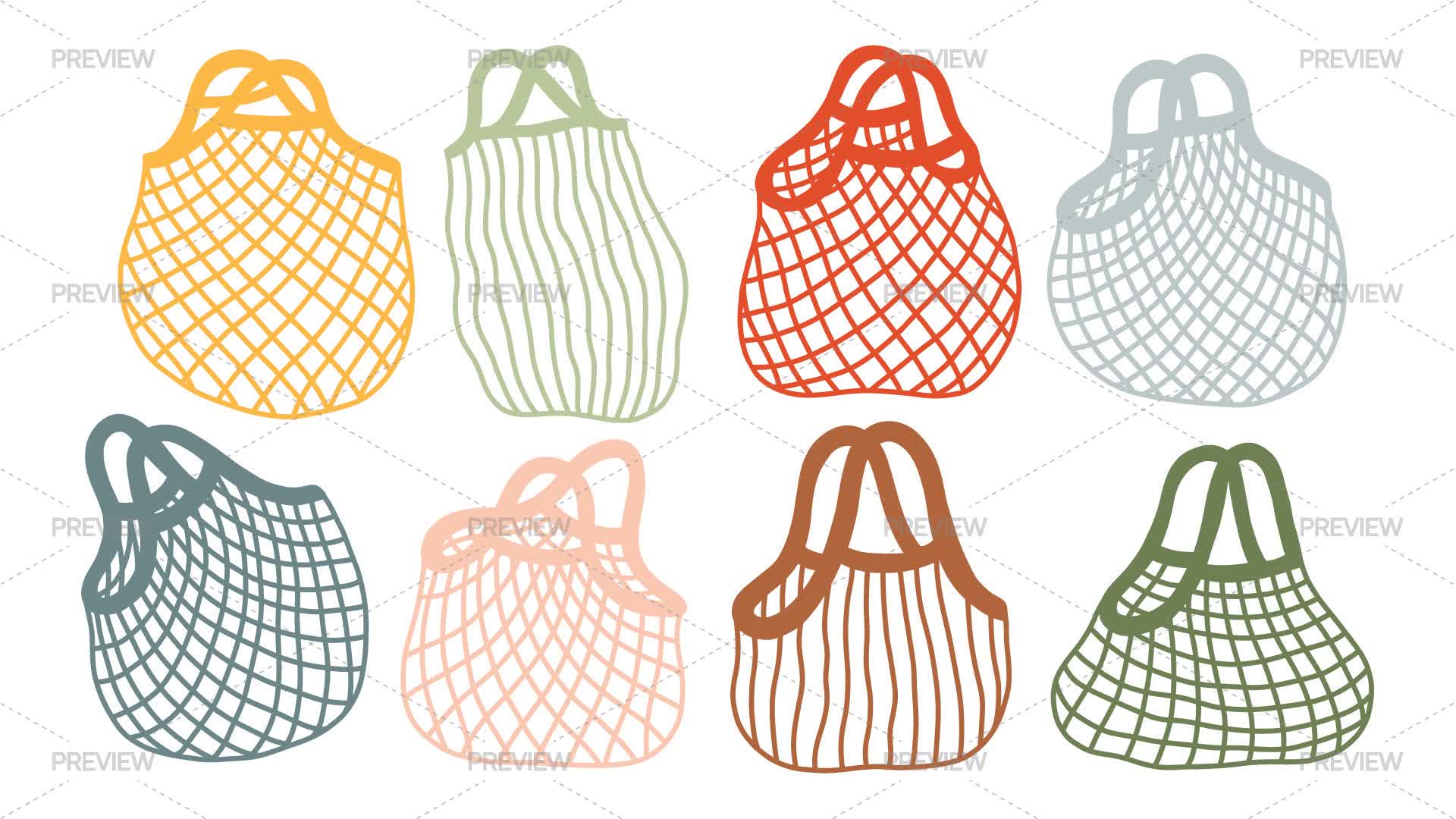 String Bag Asset String Bag Elements by spirka.art - Graphics | Motion Array