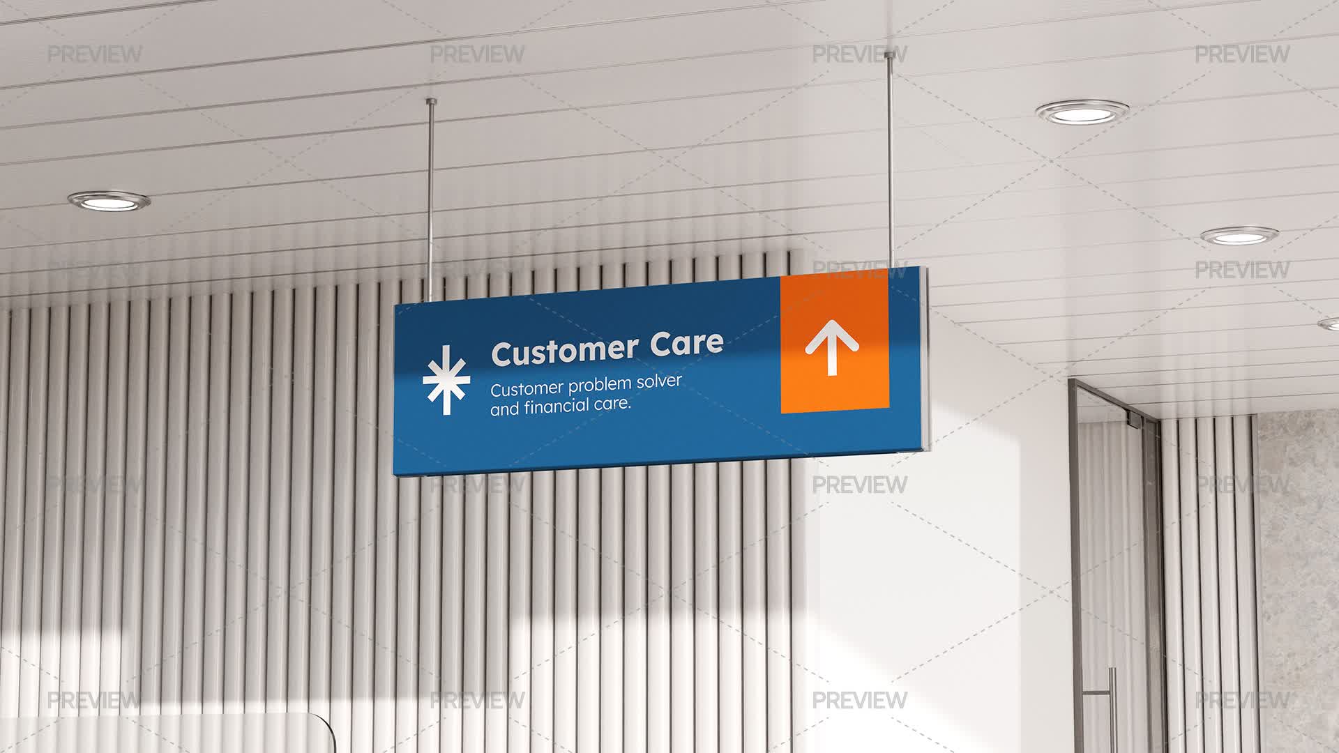 Signage Hanging Method Hanging Signage Mockup by Pitstud - Graphics | Motion Array