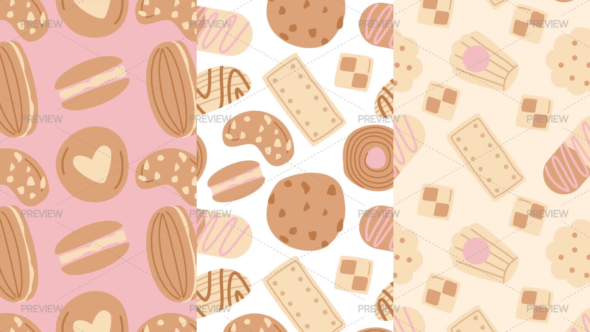 Small Cookies Pattern Cookie Seamless Patterns by Daria Chaiko - Graphics | Motion Array
