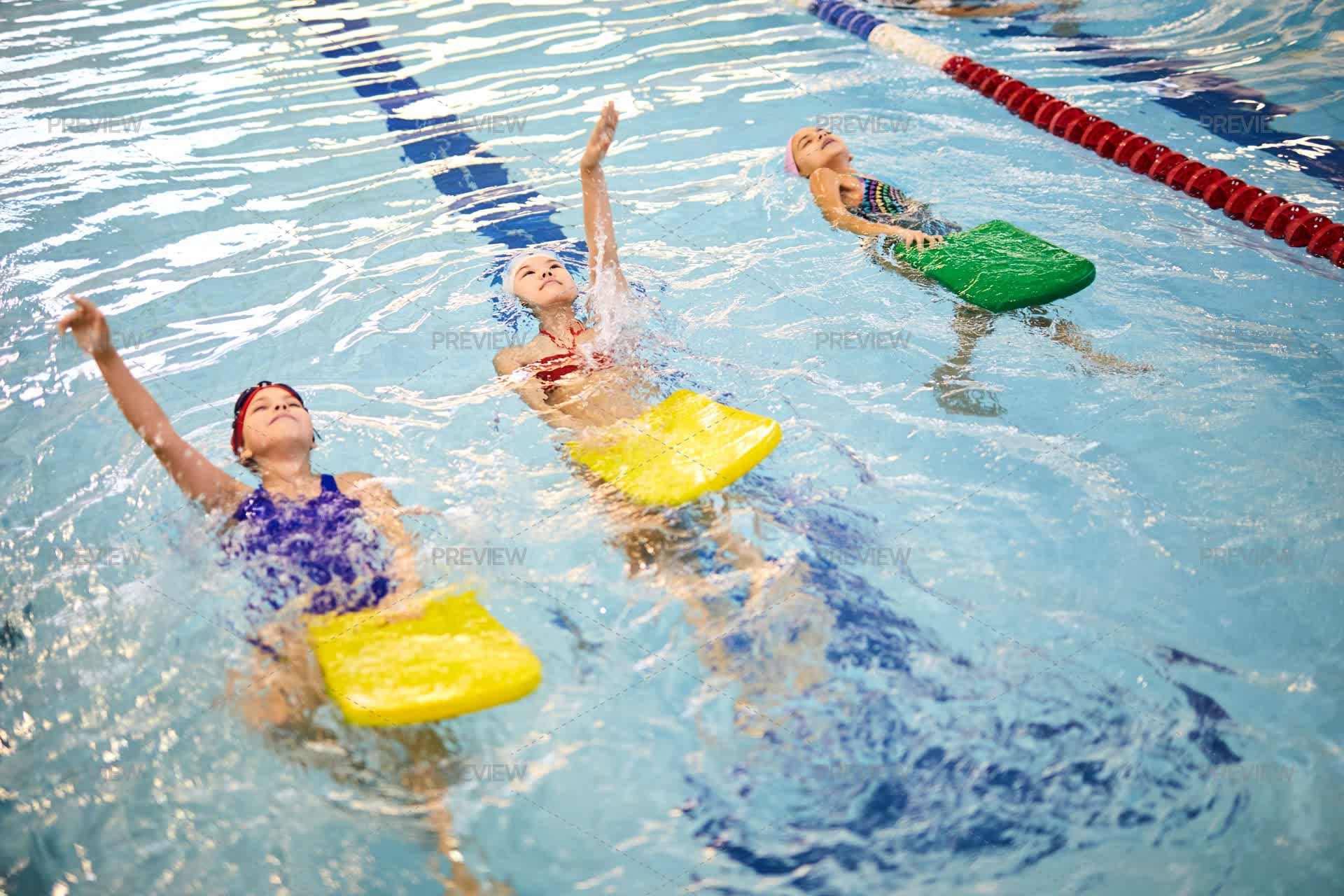 Pool Class Swimming Class In Pool by SeventyFour - Stock Photos | Motion Array