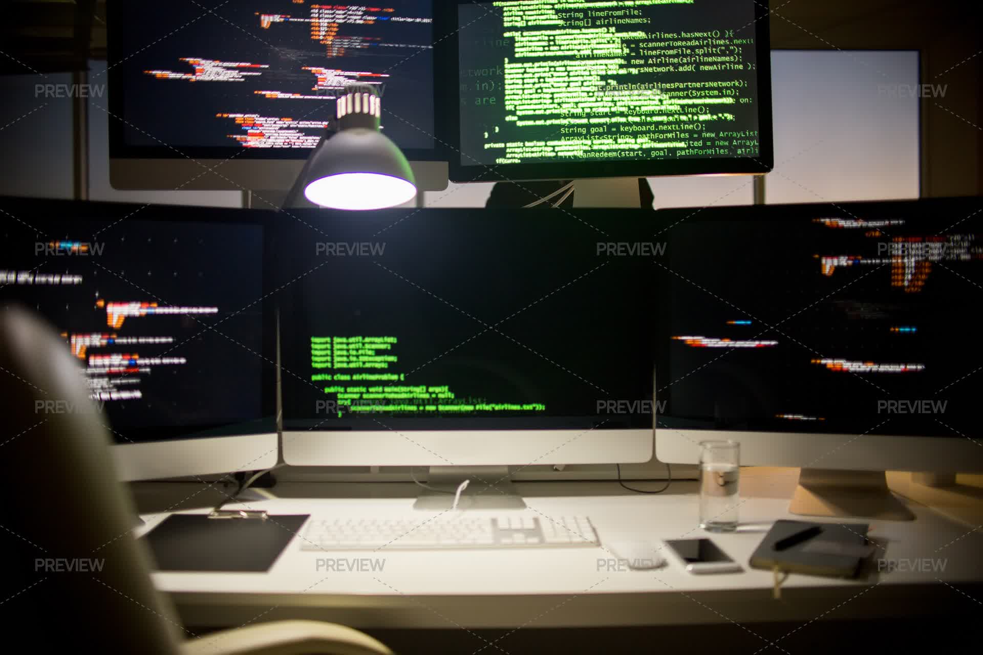 Development Pic Workplace Of Software Developer by SeventyFour - Stock Photos | Motion ...