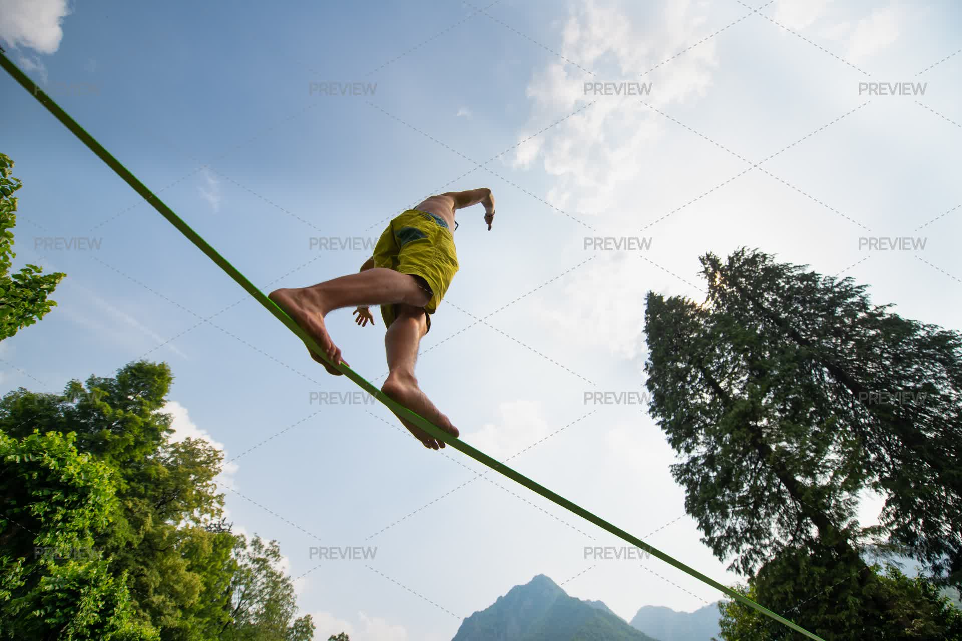 Balance In Rope Balancing On A Rope by michelangeloop - Stock Photos | Motion Array